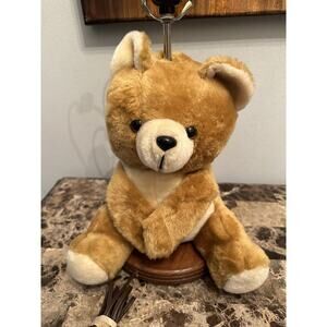 vintage 80’s ADI Brown Teddy Bear Nursery Table Lamp Plush Musical Animal